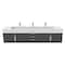 Castello Usa Nile 84-inch Black Vanity Set with White Top and Chrome Handles CB-MC-84BLK-CHR-2053-WH - alternate 2